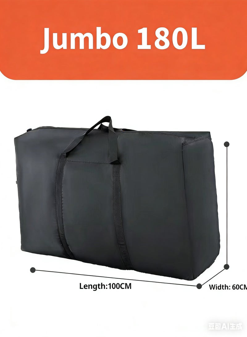 180L Extra Large Moving Bags with Strong Zippers & Carrying Handles, Storage Bags Storage Totes for Clothes, Moving Supplies, Space Saving, Oversized Storage Bag Organizer for Moving, Traveling - Image 1
