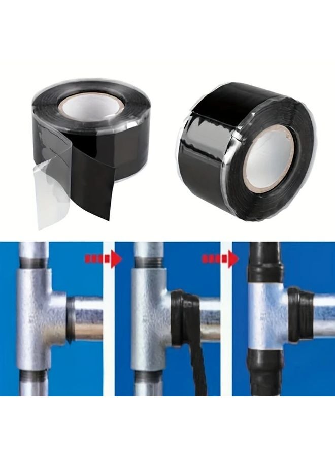 Black Self Adhesive Silicone Pipe Repair Tape 1pc Durable Leak Proof Sealant For Plumbing - Image 5