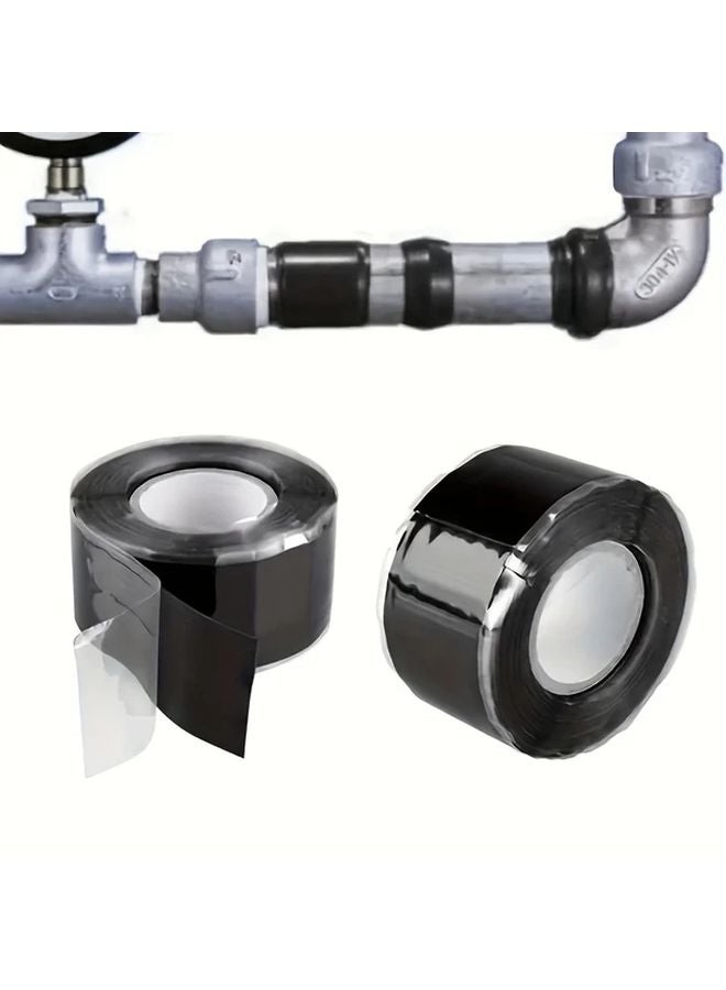Black Self Adhesive Silicone Pipe Repair Tape 1pc Durable Leak Proof Sealant For Plumbing - Image 2