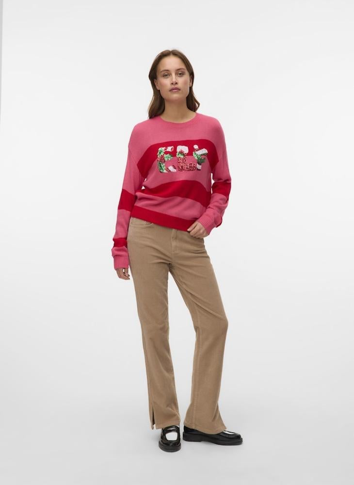 VERO MODA Christmas ELF Sequin Detail Sweater - Image 5