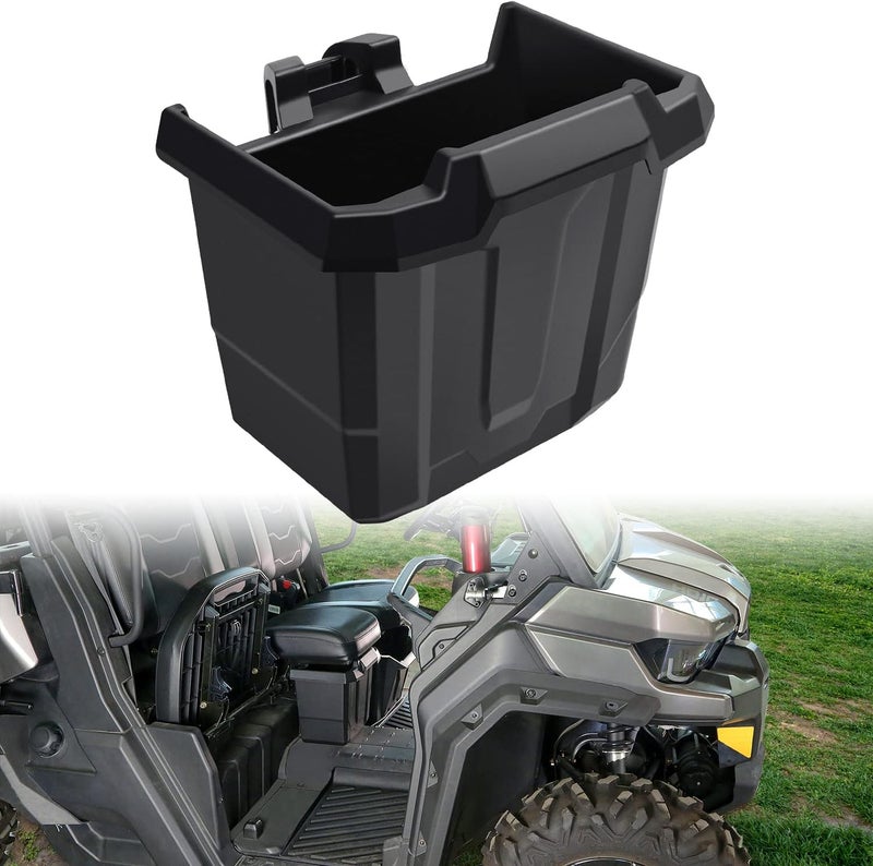 CPOWACE Black Under Seat Storage Box for Can Am Defender HD8/HD10/HD5/Max HD8/Max HD10 (2016-2021) - Image 1