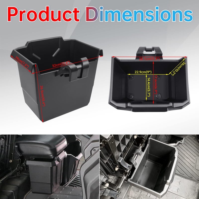 CPOWACE Black Under Seat Storage Box for Can Am Defender HD8/HD10/HD5/Max HD8/Max HD10 (2016-2021) - Image 2