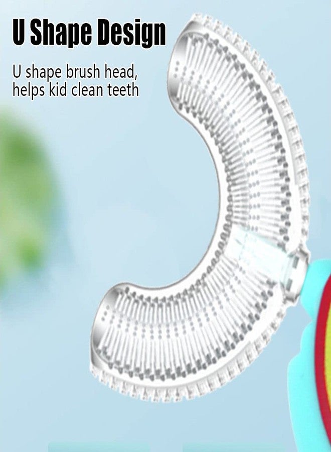 ZQBIEE U Shaped Toothbrush for Kids Manual Whitening Silicone Brush for Children Infant 2-6 Years Mouth-Cleaning Rainbow Blue - Image 2