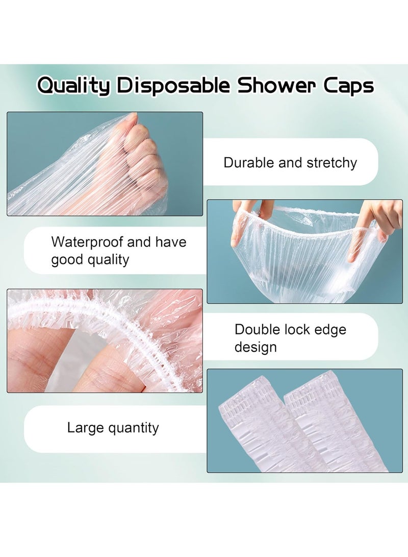 Shower Caps, 500PCS Large Thick Disposable Shower Caps, Bowl Covers, Clear Plastic Wrap for Women, Bath Caps for Hair Treatment - Image 3