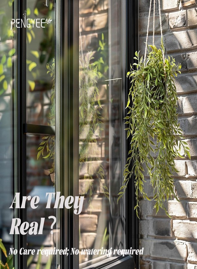 PENGYEE 3 Packs Fake Hanging Plants with Pots, Fake Vines for Wall Decor, Fake Fern Plants Mandala Vine, Artificial Plants Indoor/Outdoor for Home Bathroom Bedroom Kitchen Office Room Decor - Image 4