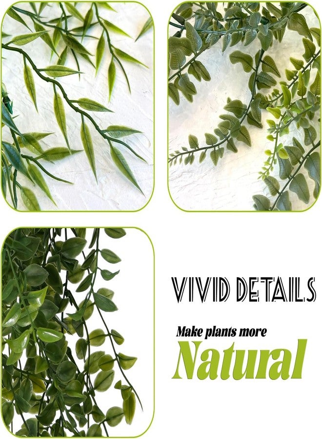 PENGYEE 3 Packs Fake Hanging Plants with Pots, Fake Vines for Wall Decor, Fake Fern Plants Mandala Vine, Artificial Plants Indoor/Outdoor for Home Bathroom Bedroom Kitchen Office Room Decor - Image 5