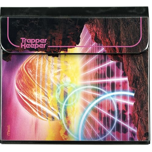 Mead Trapper Keeper Binder, Retro Design, 1 Inch Binder with Folders and Pockets, Holds 8-1/2" x 11" Paper, Glow (260038FM-ECM) - Image 1