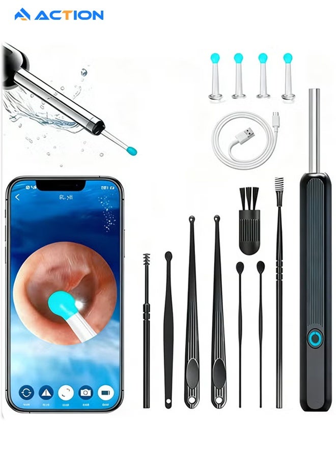 ACTION Wireless Ear Cleaner With HD Camera, Smart Ear Wax Removal Tool, Visual Otoscope Kit With 8 Ear Picks & 6 Scoops, WIFI Compatible With iPhone & Android, Safe & Easy Cleaning - Image 1