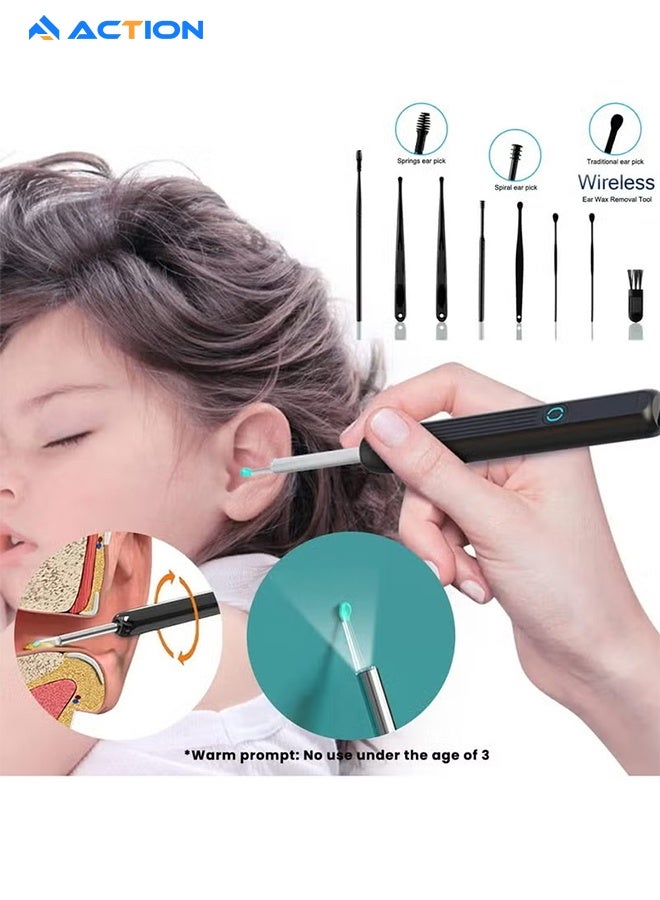 ACTION Wireless Ear Cleaner With HD Camera, Smart Ear Wax Removal Tool, Visual Otoscope Kit With 8 Ear Picks & 6 Scoops, WIFI Compatible With iPhone & Android, Safe & Easy Cleaning - Image 5