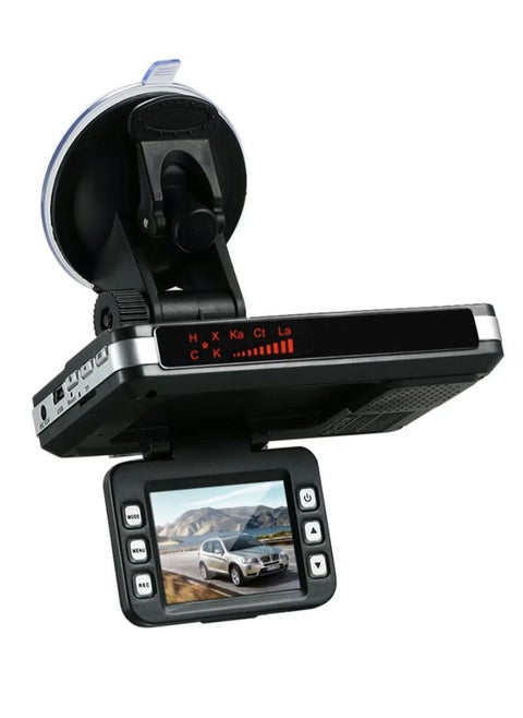 2 in 1 Anti Radar Detector Car DVR 720P Dash Cam Radar Speed Detector with Full Band Mute Button Loop Recording G-Sensor