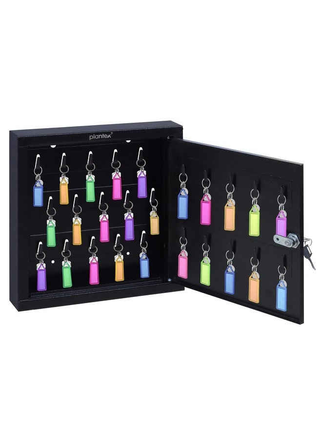 plantex Plantex GI Metal Key Storage Box/Key Cabinet with 25 Key-Holders with Lock for Home/Key Holder for Home/Hotel/Companies/Office - Wall Mount (Black)  - Image 1