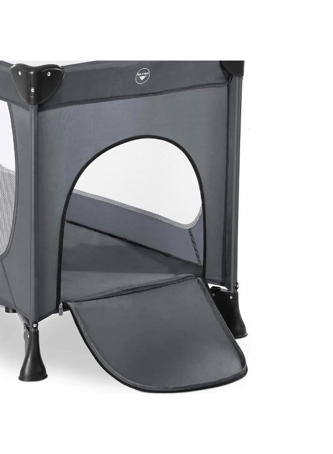 kidz Era Portable playpen , bassinet with front wheels for easy movement, mattress and carrying bag - easy to fold, full mesh ventilation, travel safe - Image 5