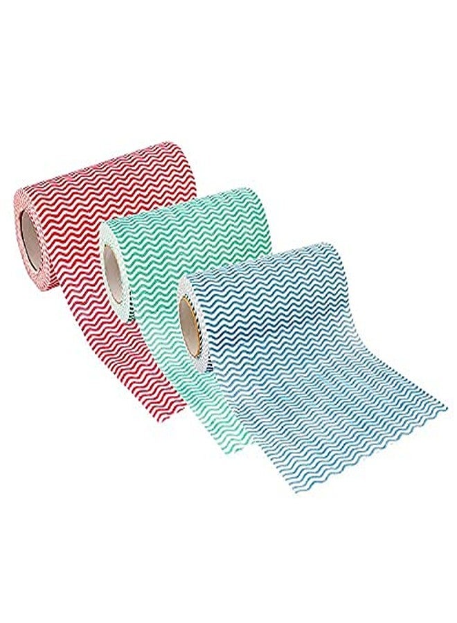 Fabby Non-Woven Kitchen Towel Roll | Printed, Washable & Reusable Kitchen Wipes | 60 Pulls Each Roll | Size 9 x 8 Inches | Pack of 3 - Image 3