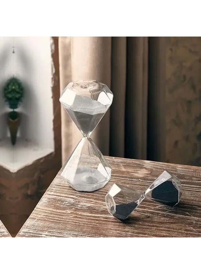Black Diamond Sand Hourglass 15 Minute Rhinestone Timepiece - Image 1