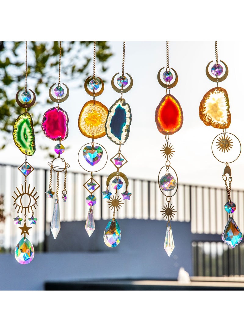 Suncatcher - Raw Stone Agate Lighting Pendant Crystal Sun Catcher Prism Ball Decoration Rainbow Manufacturing - White Color - Image 3