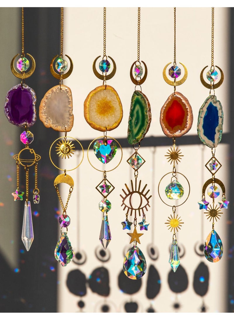 Suncatcher - Raw Stone Agate Lighting Pendant Crystal Sun Catcher Prism Ball Decoration Rainbow Manufacturing - White Color - Image 2