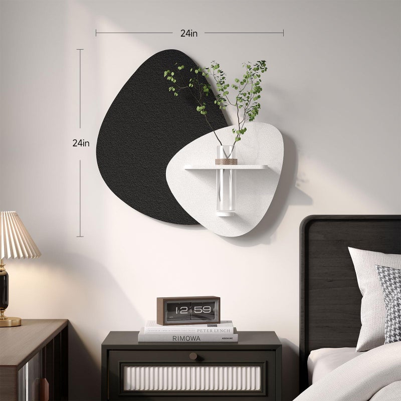 Cuspin 3D Textured Black and White Abstract Wall Art Decor with Vase, Modern Paintings Artwork for Walls-Minimalist Wall Decor for Living Room Hallway Dining Room Bedroom Office Decoration Aesthetic 24x24 In - Image 4