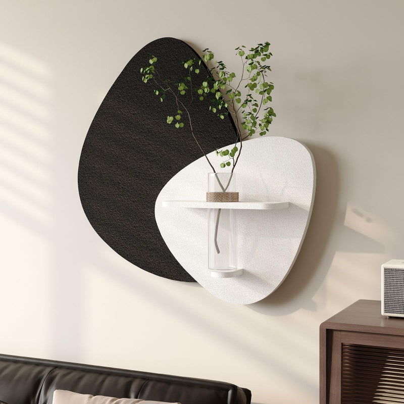 Cuspin 3D Textured Black and White Abstract Wall Art Decor with Vase, Modern Paintings Artwork for Walls-Minimalist Wall Decor for Living Room Hallway Dining Room Bedroom Office Decoration Aesthetic 24x24 In - Image 1