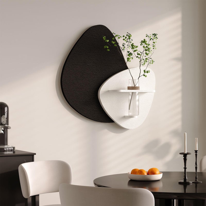 Cuspin 3D Textured Black and White Abstract Wall Art Decor with Vase, Modern Paintings Artwork for Walls-Minimalist Wall Decor for Living Room Hallway Dining Room Bedroom Office Decoration Aesthetic 24x24 In - Image 5