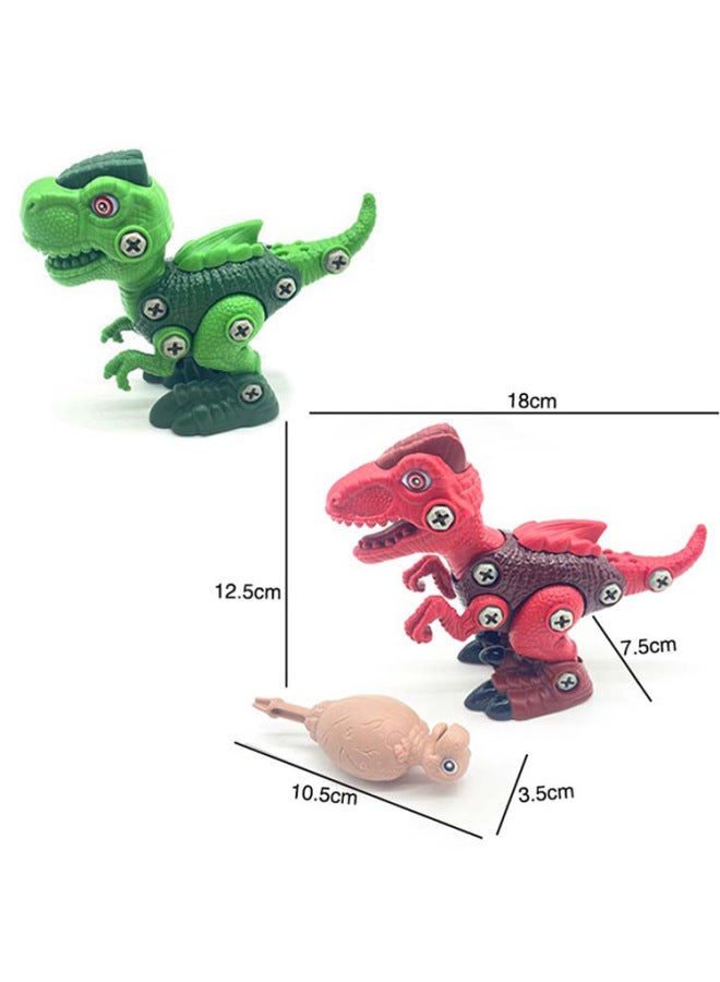 Children's Educational Assembled Screw Tyrannosaurus Rex Flying Dragon Stegosaurus DIY Disassembly Sliding Dinosaur Toy-Color:HX222078-DIY Disassembly-Sliding Tyrannosaurus Rex Dinosaur (Brown)  - Image 2