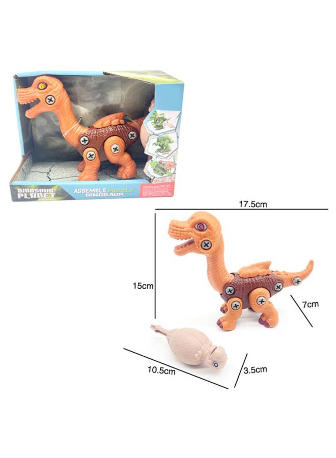 Children's Educational Assembled Screw Tyrannosaurus Rex Flying Dragon Stegosaurus DIY Disassembly Sliding Dinosaur Toy-Color:HX222078-DIY Disassembly-Sliding Tyrannosaurus Rex Dinosaur (Brown)  - Image 3