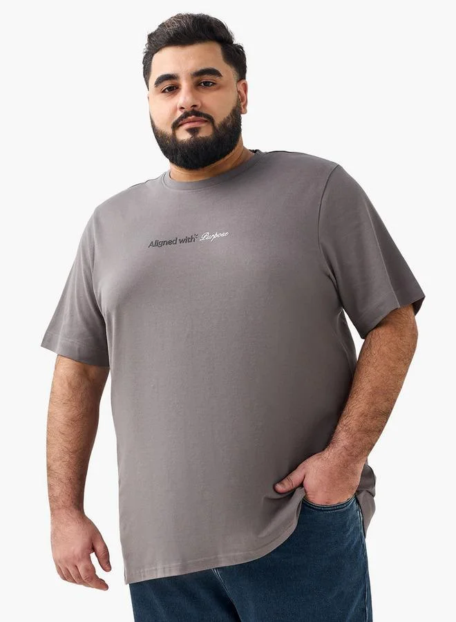 Splash FAV Men Regular Fit Crew Neck Short Sleeve Slogan Print T-shirt