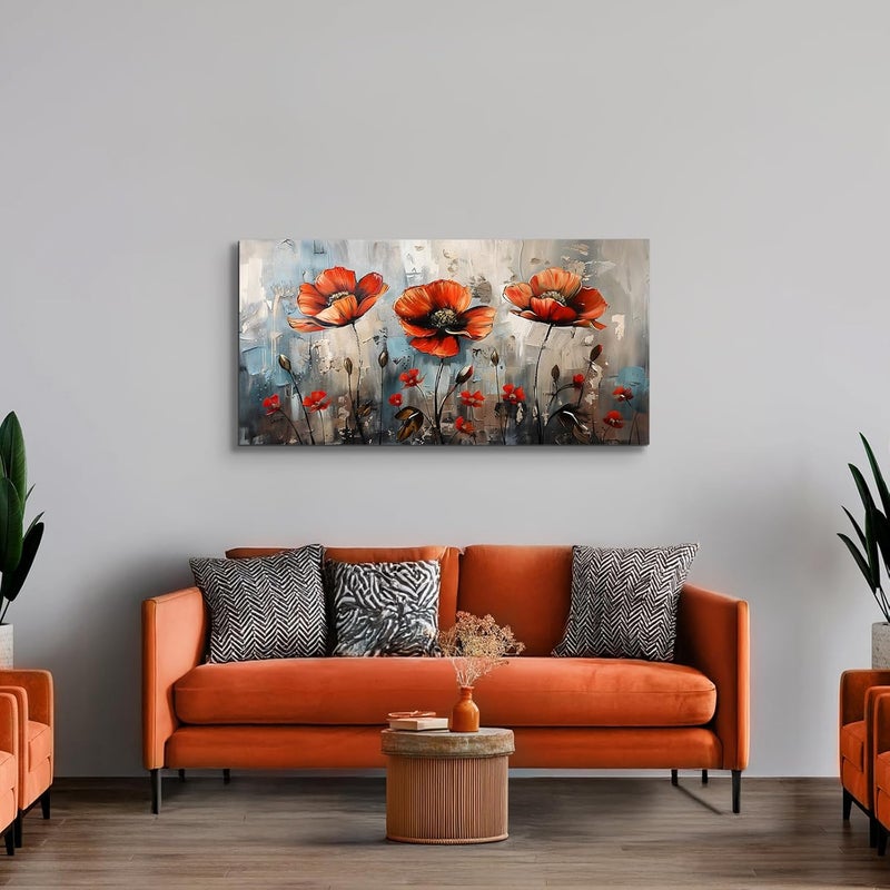 EMODA Wildflowers Framed Canvas Wall Art (60x120 cm) – Colorful Nature Painting | Large Framed Canvas Wall Art 60x120 cm Modern Home Decor for Living Room Bedroom Office | Premium Quality Ready to Hang - Image 3
