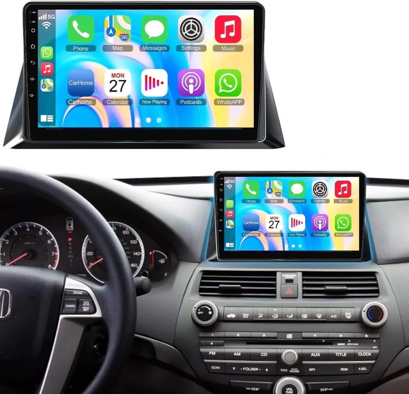 Vierex Android Car Stereo for Honda Accord 2008–2013 with Wireless CarPlay & Android Auto | 10 Inch Touchscreen GPS Navigation | 5G WiFi Bluetooth FM/RDS Backup Camera | 2GB+32GB, 4-Core Fast Interface - Image 1