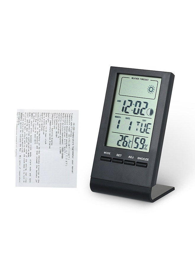 Mini Digital Thermometer Indoor Hygrometer Room ℃/℉ Temperature Humidity Monitor Meter Gauge Alarm Clock Thermo-Hygrometer with Max Min Value Display