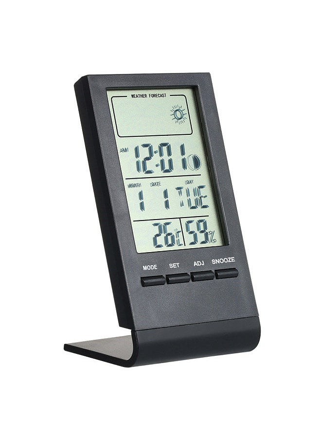 Mini Digital Thermometer Indoor Hygrometer Room ℃/℉ Temperature Humidity Monitor Meter Gauge Alarm Clock Thermo-Hygrometer with Max Min Value Display