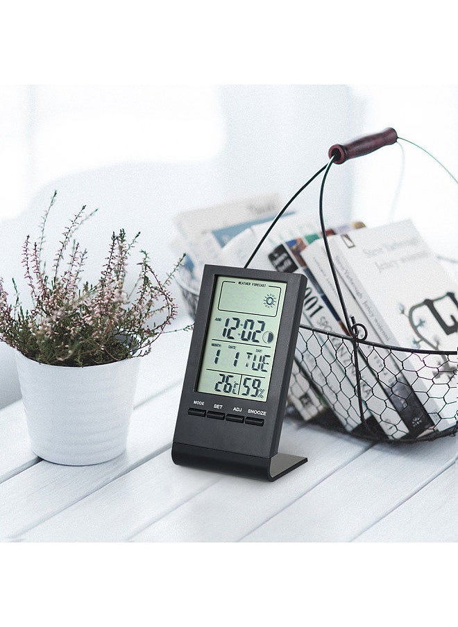 Mini Digital Thermometer Indoor Hygrometer Room ℃/℉ Temperature Humidity Monitor Meter Gauge Alarm Clock Thermo-Hygrometer with Max Min Value Display