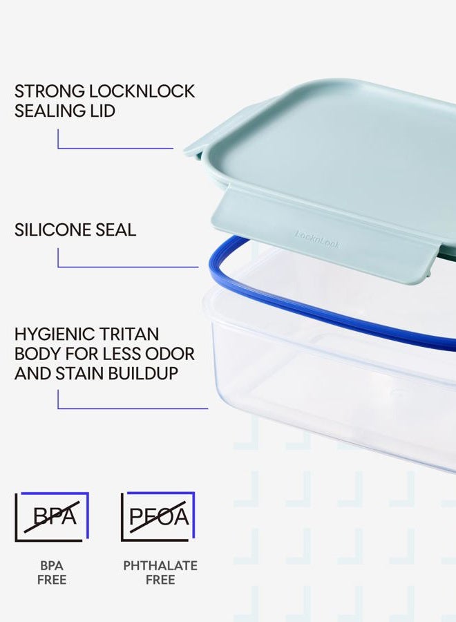 LocknLock Classic Plus Rectangle Food Container – 2.75L Mint, 4-Side Locking, Stackable & Leakproof - Image 4