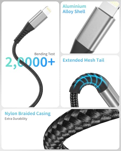 Umefly 2 FT iPhone Charger Cord 2 Pack, USB A to Lightning Cable 2FT, iPhone Charger Fast Charging Cord for Car, iPhone 14 13 12 11 Pro Max - Image 4