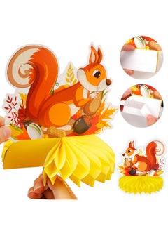 HOWAF 9 Pcs Hello Fall Party Decorations Pumpkin Honeycomb Centerpiece,Happy Fall Table Toppers For Happy Thanksgiving Party Supplies,Thanksgiving Fall Table Centerpieces  - Image 3
