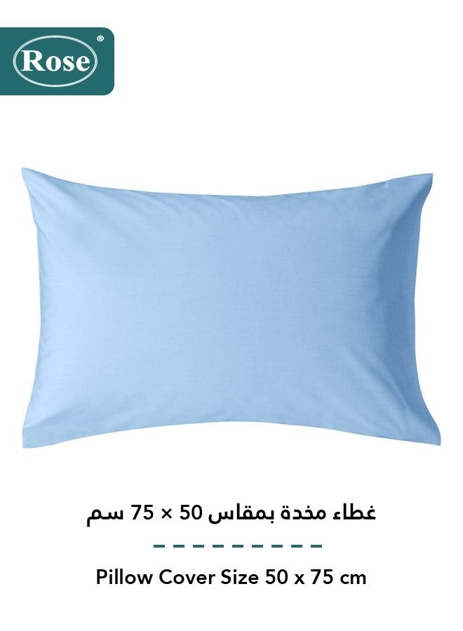 Rose Luxurious Plain Fitted Sheet with Deep Pockets and Pillow Case, Bed Sheet 2-Pieces Set, Soft & Cozy Microfiber Breathable and Cooling, Extra Twin Size 120x200 cm, Light Blue - Image 4