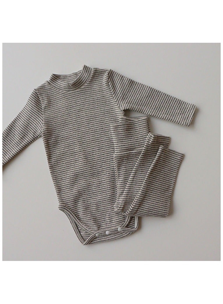 Baby Climbing Clothes Baby Onesie + High Waist Pants Set - Image 1