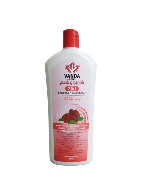 Shampoo & Conditioner 2 In 1 With Jojoba Oil By Vanda Care - 700 ML