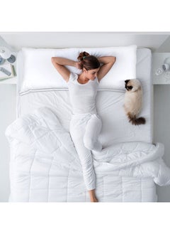 Hotel Linen Klub 100% Cotton Down Alternative Luxury Full Body Pillow w/ double piping- Outer Fabric :  250TC White Sateen, Filling : 1400grams Microfiber  Size: 45 x 100cm  - Image 2