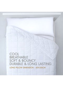 Hotel Linen Klub 100% Cotton Down Alternative Luxury Full Body Pillow w/ double piping- Outer Fabric :  250TC White Sateen, Filling : 1400grams Microfiber  Size: 45 x 100cm  - Image 5