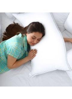 Hotel Linen Klub 100% Cotton Down Alternative Luxury Full Body Pillow w/ double piping- Outer Fabric :  250TC White Sateen, Filling : 1400grams Microfiber  Size: 45 x 100cm  - Image 4