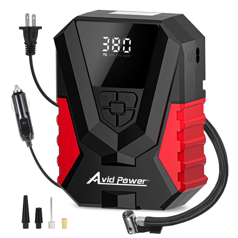 AVID POWER Tire Inflator Portable Air Compressor ACDC Automatic Tire Inflator with Gauge 12V 110V Small Air Compressor Portable Air pump for Car Tires Bikes Motorcycles Small inflatables - Image 3