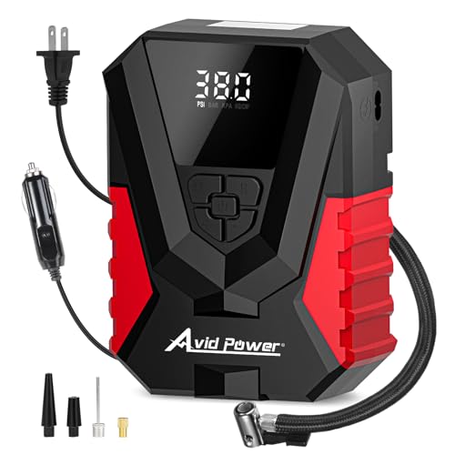 AVID POWER Tire Inflator Portable Air Compressor ACDC Automatic Tire Inflator with Gauge 12V 110V Small Air Compressor Portable Air pump for Car Tires Bikes Motorcycles Small inflatables - Image 1