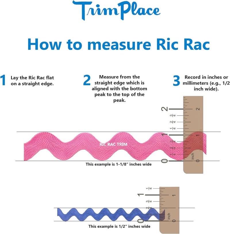 TrimPlace 1-1/8 inch Jumbo RIC Rac 12 Yards (Canary) - Image 2