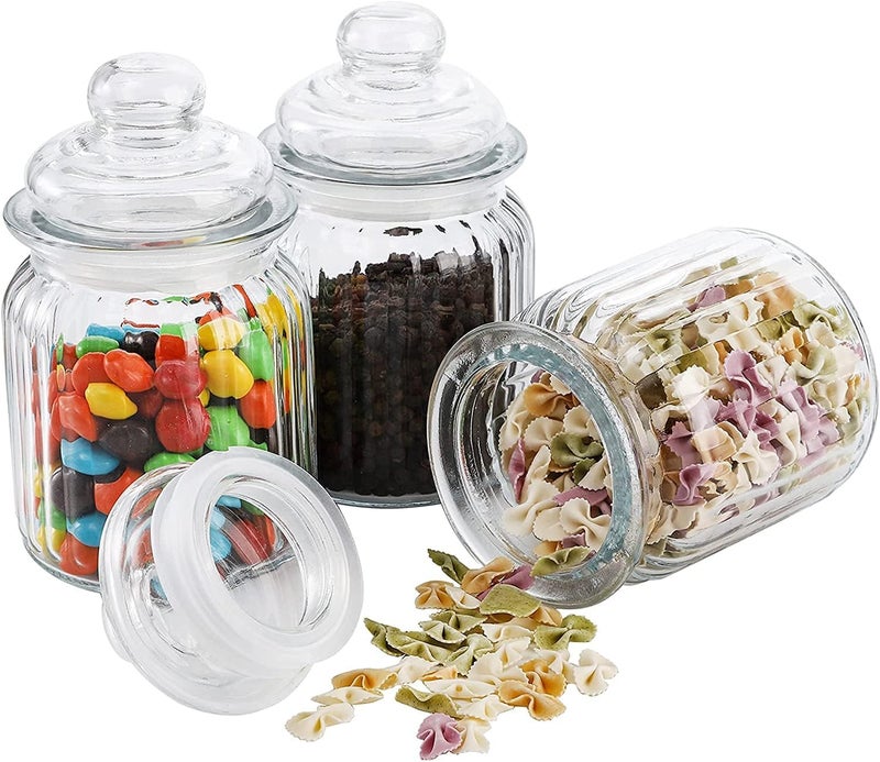 kaqer Pop Glass Jar and Container with Air Tight Lid for Kitchen Storage Storage Containers for Canning Cereal Pasta 650 Circular 6 kaqer123 - Image 3