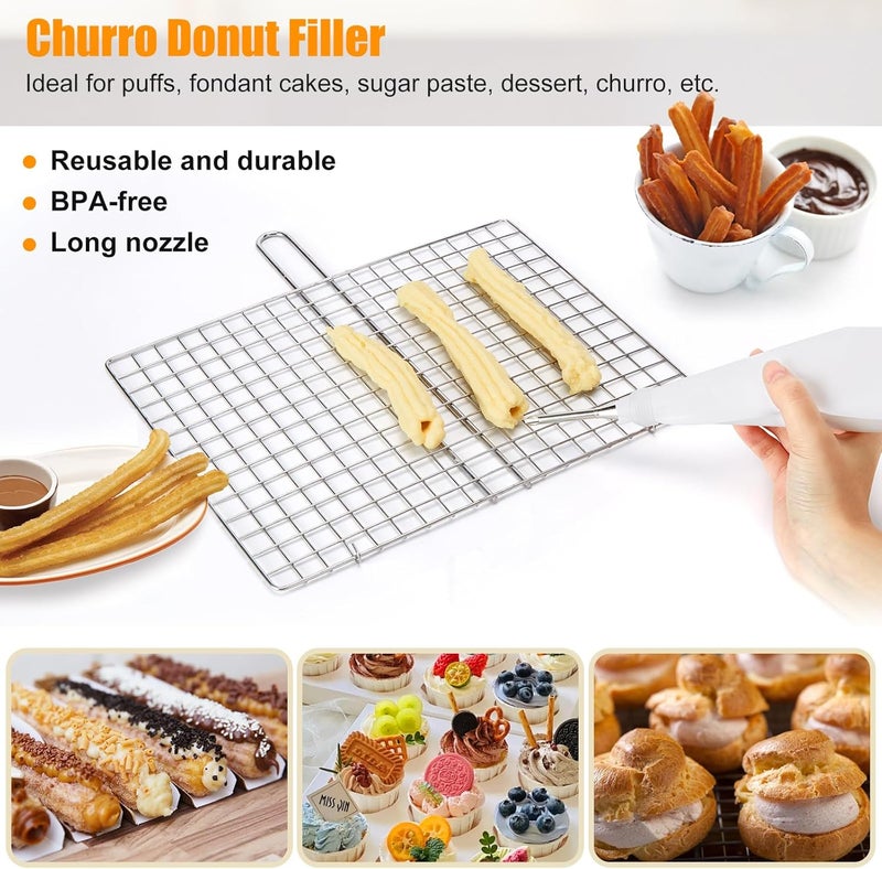 PAHTTO Churro Maker Kit, Hollow Churro Machine, Churro Maker Gun with Piping Bag and 2 Cleaning Brushes, 5 Nozzles for Various Shapes, Máquina para Hacer Churros, Perfect Gift - Image 5