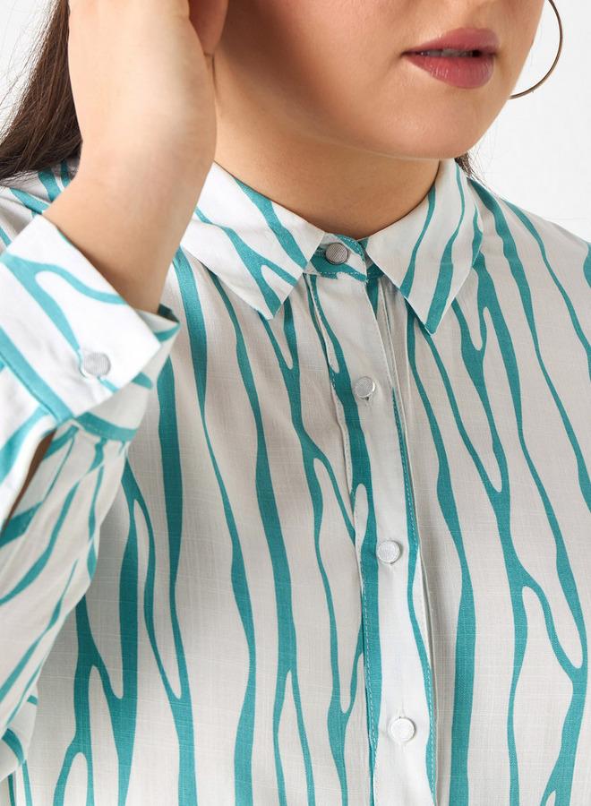  أولا بوبكن قميص مقاس كبير بطبعات مع إغلاق بأزرار من أولا بوبكن - Image 4