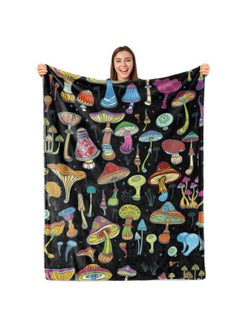 Sowide Mushroom Decor Blanket Lightweight Funny Jellyfish Shape Mushrooms Throw Blanket for Couch Sofa Bed Mushroom Decor Birthday Gifts Blankets for Adult Baby Kids Pet Blanket All Season 40"x50"  - Image 1