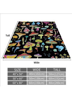 Sowide Mushroom Decor Blanket Lightweight Funny Jellyfish Shape Mushrooms Throw Blanket for Couch Sofa Bed Mushroom Decor Birthday Gifts Blankets for Adult Baby Kids Pet Blanket All Season 40"x50"  - Image 2