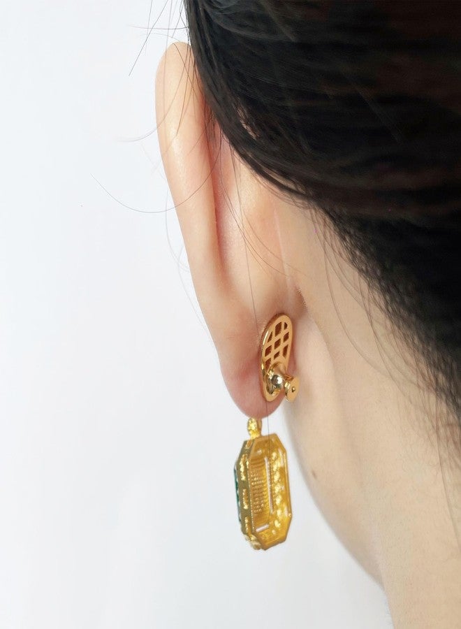 Hazifes 18K Gold Plated Earring Backs, Sturdy Waterdrop-Style Earring Backs Replacements for Droopy Ears, Big Earrings Lifter Backings for Studs Heavy Earrings, 6 PCS Multicolor - Image 5