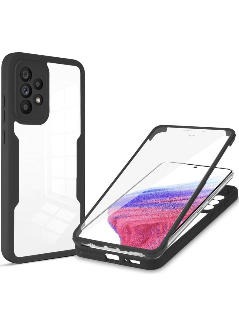 SanHu for Samsung Galaxy A73 5G Case, Ultra Thin Lightweight, Double-Sidedall-Inclusive Protection, Acrylic Clear Back Cover Samsung Galaxy A73 5G, Black - Image 1